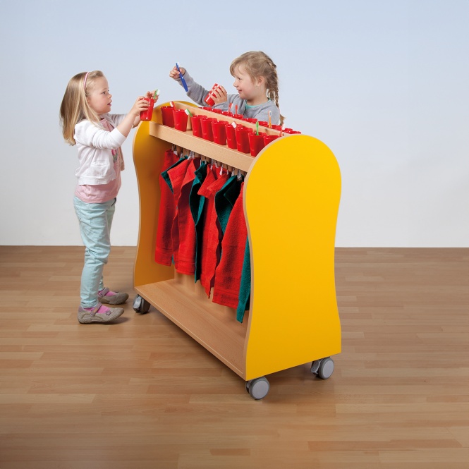 Handtuch- und Zahnputzwagen für 24 Kinder, B/H/T: 120 x 92 x 40 cm, für Handtücher bis 60 cm Länge 